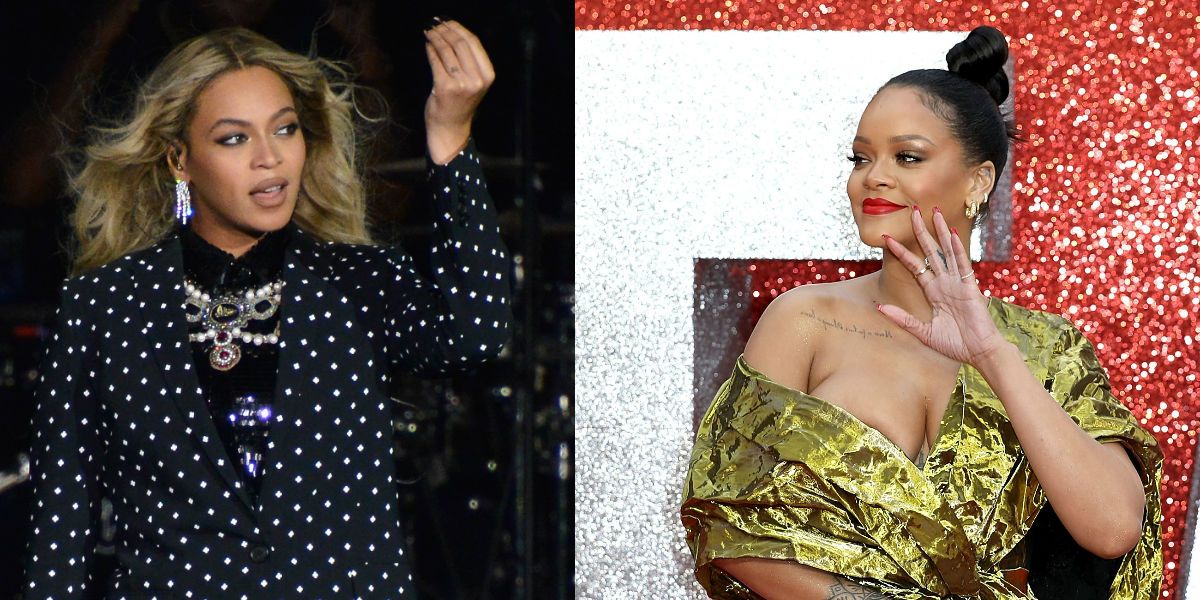 Beyonc?? and Rihanna on BET Breaks 2018.