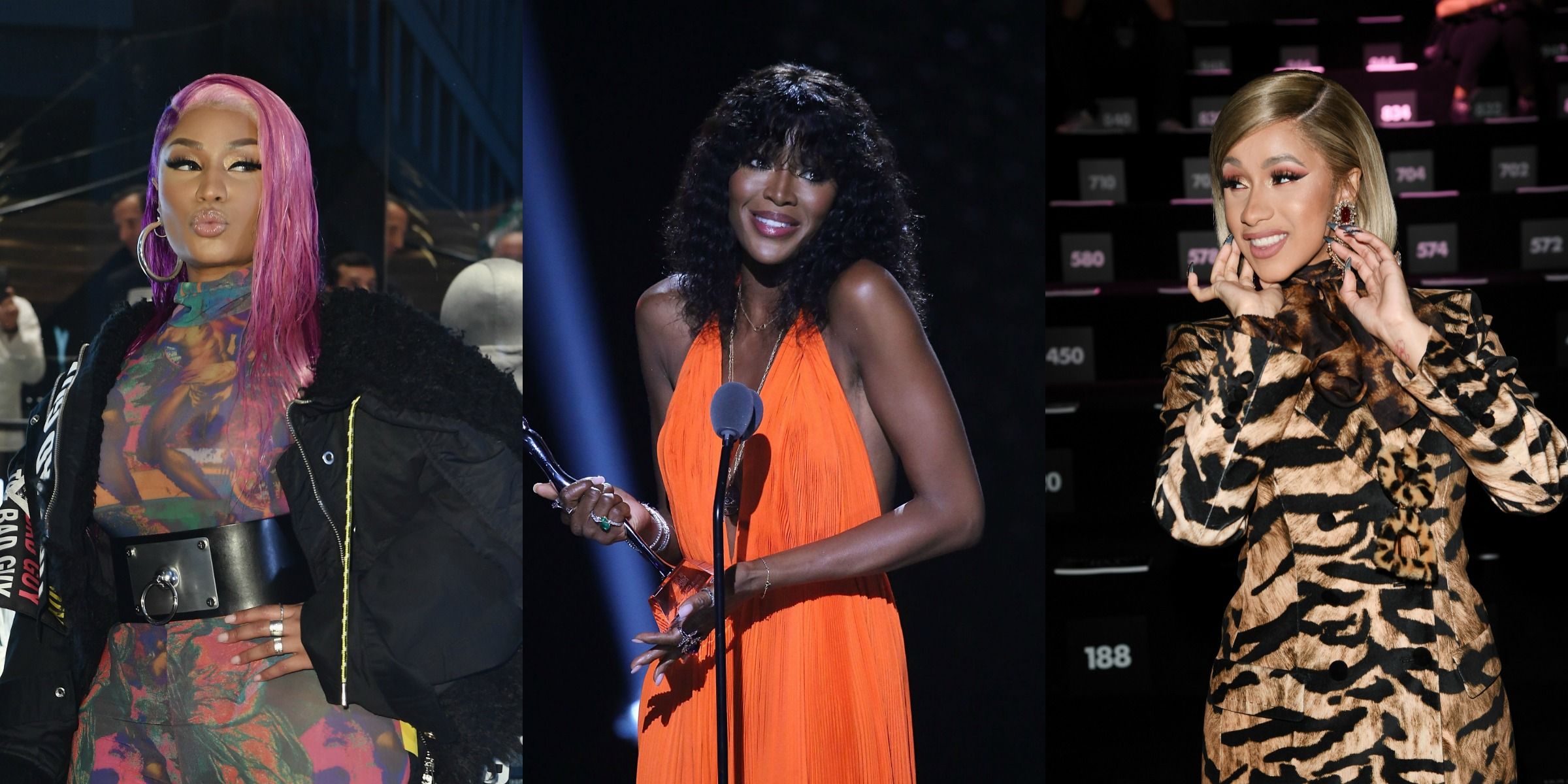 Naomi Campbel, Nicki Minaj and Cardi B on BET Breaks 2018.
