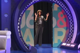 Official Entrance - First Lady Michelle Obama steps foot on the 106 &amp; Park stage looking effortlessly beautiful as always.(Photo: Bennett Raglin/BET/Getty Images for BET)