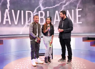 Tricked and Treated - Bow Wow and Keshia Chanté have a hard time believing what David Blaine just did!&nbsp; (Photo: Bennett Raglin/BET/Getty Images for BET)