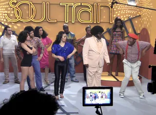 I Invented That! - The Soul Train dancers try to show Ron Cornelius some of their moves and he claims to have invented them. (Photo: Eb the Celeb/BET)