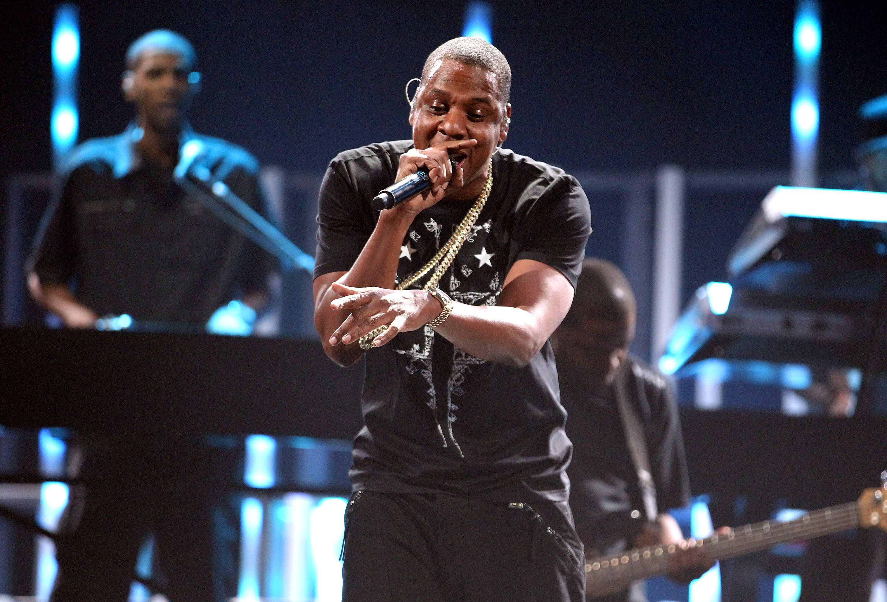 "03 Bonnie &amp; Clyde," Jay-Z feat.&nbsp;Beyoncé  - Jigga cracked the Top 10 with future wifey Beyoncé on&nbsp; "03 Bonnie &amp; Clyde," which peaked at No. 4 on December 28, 2002.(Photo: Christopher Polk/Getty Images)
