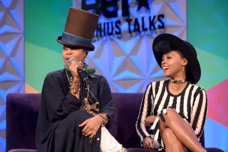 Queendom - Erykah Badu and&nbsp;Janelle Monáe&nbsp;led the Genius Talks event like pros during the 2015 BET Experience.. (Photo: Jason Kempin/BET/Getty Images for BET)