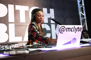 Lyte on the 1s and 2s - Hip hop legend MC Lyte held down the turntables and rocked the crowd.&nbsp;(Photo: Tommaso Boddi/Getty Images for BET)