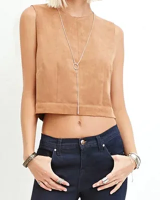 Forever 21&nbsp;Boxy Faux Suede Top&nbsp;($6) - This faux-suede sleeveless top is perfect for mixing and matching all year round.  (Photo: Forever 21)