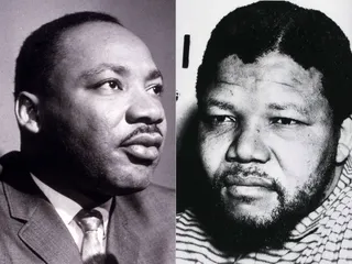 Cell Mates - Both King and Mandela were jailed for their beliefs and activism. King famously wrote his Letter From a Birmingham Jail while detained in Alabama and Mandela spent 27 years in prison for treason.(Photo: RDA/Getty Images, Reuters/Landov)