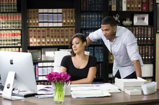 Nelly tries to clean up the mess after the G-Twang performance.&nbsp; - (Photo: Dale Berman/BET)
