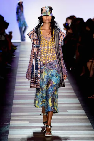 BCBG Max Azria - Tantalizing textures (furs! knits!) and saturated colors collide in BCBG’s latest offerings. Do you dare go bold? (Photo: Frazer Harrison/Getty Images for NYFW: The Shows)