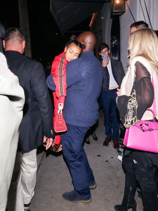 Corey Gamble and North West - Corey Gamble takes his step-grandpa-duty real seriously! Corey was spotted carrying a sleepy North West in Los Angeles. How cute! (Photo: gotpap/Bauer-Griffin/GC Images)&nbsp;