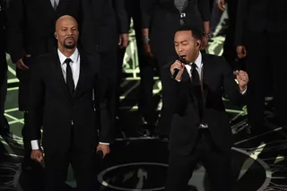 Common &amp; John Legend – 'Glory' (From the Motion Picture Selma) - Common joined forces with John Legend to bring one of the most soulful tunes of the last year for a film that tugged at the heart of the nation. This effort lands them a Best Collaboration nod.  (Photo: Kevin Winter/Getty Images)