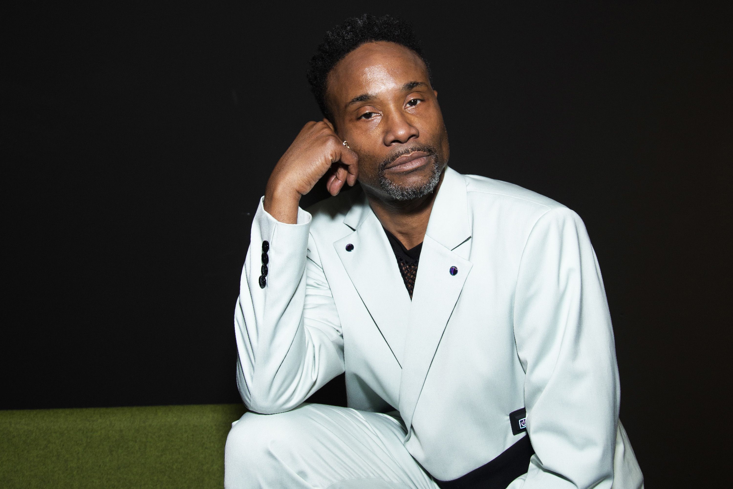 LONDON, ENGLAND - FEBRUARY 16: Billy Porter backstage at the British Fashion hub during London Fashion Week February 2020 on February 16, 2020 in London, England. (Photo by Santiago Felipe/Getty Images)