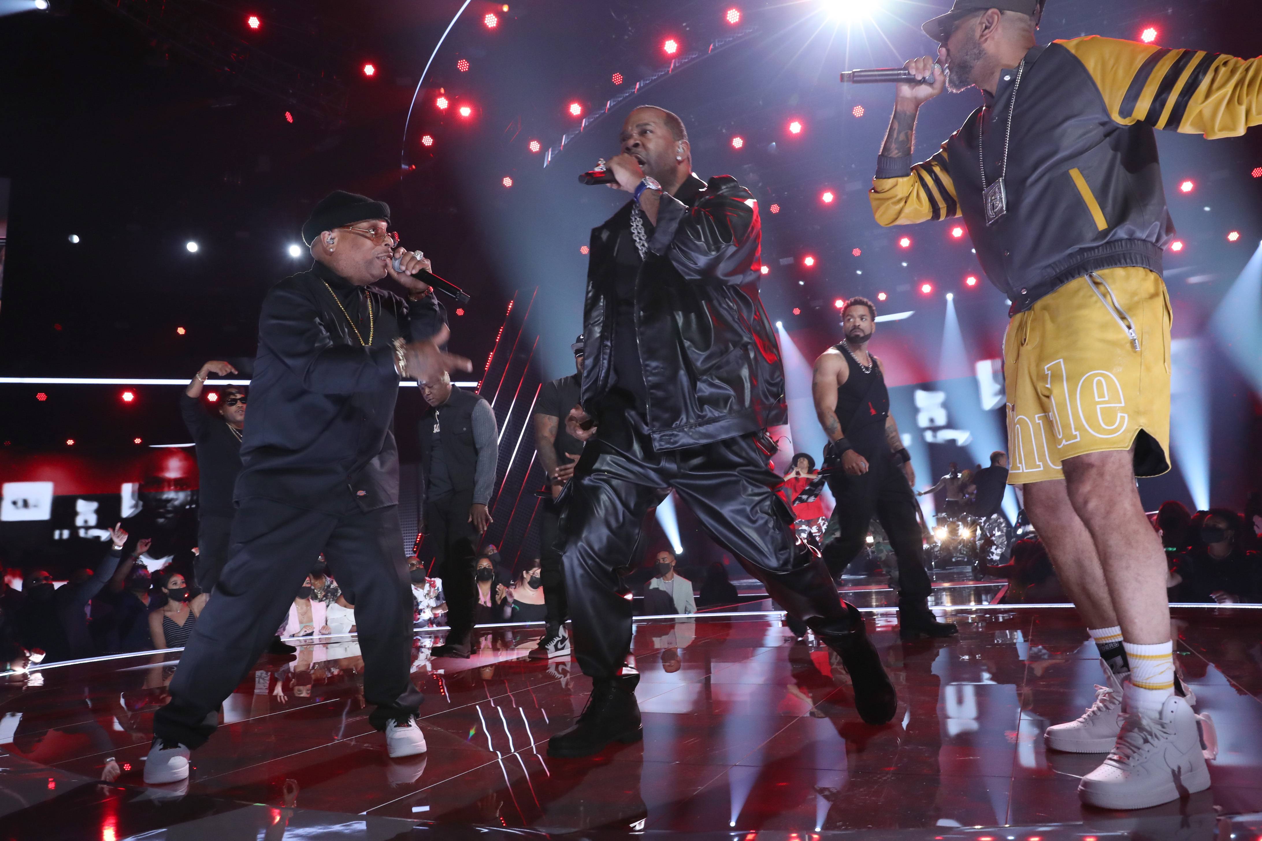 Spliff Star, Busta Rhymes and Swizz Beatz at the 2021 BET Awards