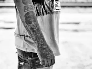 Check Out The Game's Tattoos - He shows off his sense of style with his tats and his T-shirt. We are here for it.(Photo: Zev Schmitz)