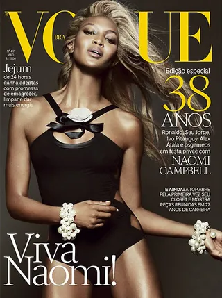 Naomi Campbell Takes Her Talents Overseas - Model Naomi Campbell completely slays the April 2016 isssue ofVogue&nbsp;Brazil.&nbsp;(Photo: Vogue Brasil Magazine, May 2016)