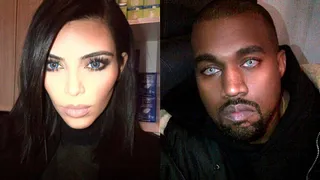 Feeling Blue - Remember that one time the Wests wore blue-steel colored contacts? We wish we didn't.(Photos: Kim Kardashian via Instagram)