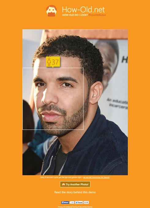 Drake - Microsoft's newest - Image 1 from Microsoft's How Old App: Rap ...