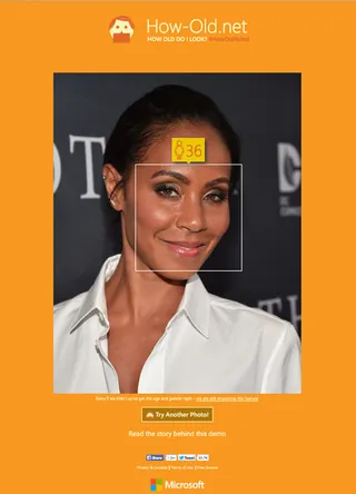 Jada Pinkett-Smith - Real Age: 43How-Old.net: 36The Age of Adeline should really be called The Age of Jada since the actress seemingly stopped aging years ago.(Photo: Alberto E. Rodriguez/Getty Images / How-old.net)