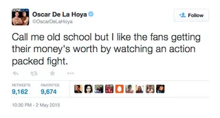 Oscar De La Hoya @OscarDeLaHoya - Oscar De La Hoya wasn't the only one to question the fight.(Photo: Oscar De La Hoya via Twitter)