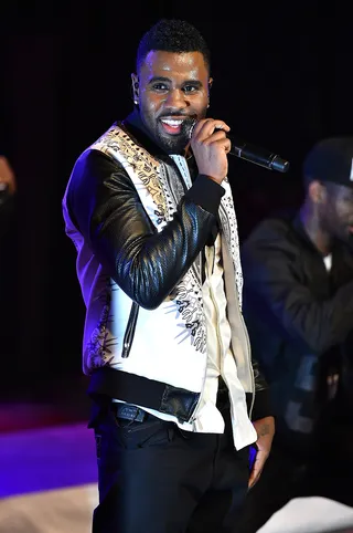 Watcha Say, J? - Jason Derulo addresses fans at his CD signing and concert at Hard Rock Cafe in Times Square. (Photo: Theo Wargo/Getty Images)