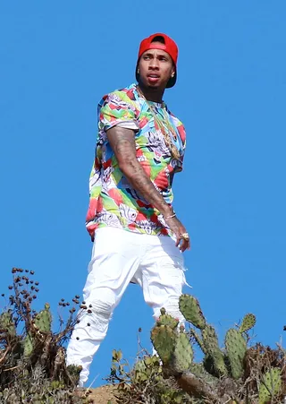 Tyga Style - Tyga also made an appearance for Pia Mia's video and was joined by girlfriend Kylie Jenner on the beach.  (Photo: KVS/Pedro Andrade, PacificCoastNews)