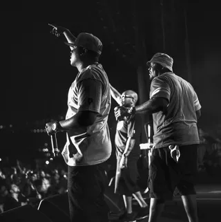 The Lox - The Yonkers trio joined Erykah Badu during her set.  (Photo: @djdnice via Instagram)
