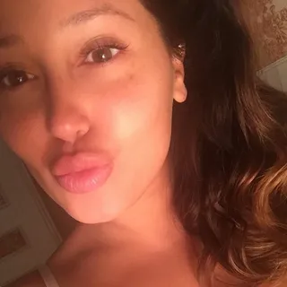 Adrienne Bailon @adrienne_bailon - Kissy faces x &nbsp;No Make-up = cute! The Real co-host takes a break from her usual #beat face on set.  (Photo: Adrienne Bailon via Instagram)