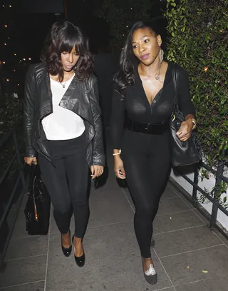 Black is Beautiful - Besties Kelly Rowland and Serena Williams head to dinner at  STK restaurant L.A.  (Photo: WENN.com)