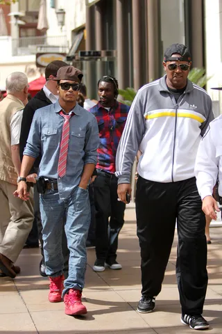 Family Business - Master P and his son Romeo are spotted strolling around The Grove in Hollywood. (Photo:  Josiah True/ WENN.com)