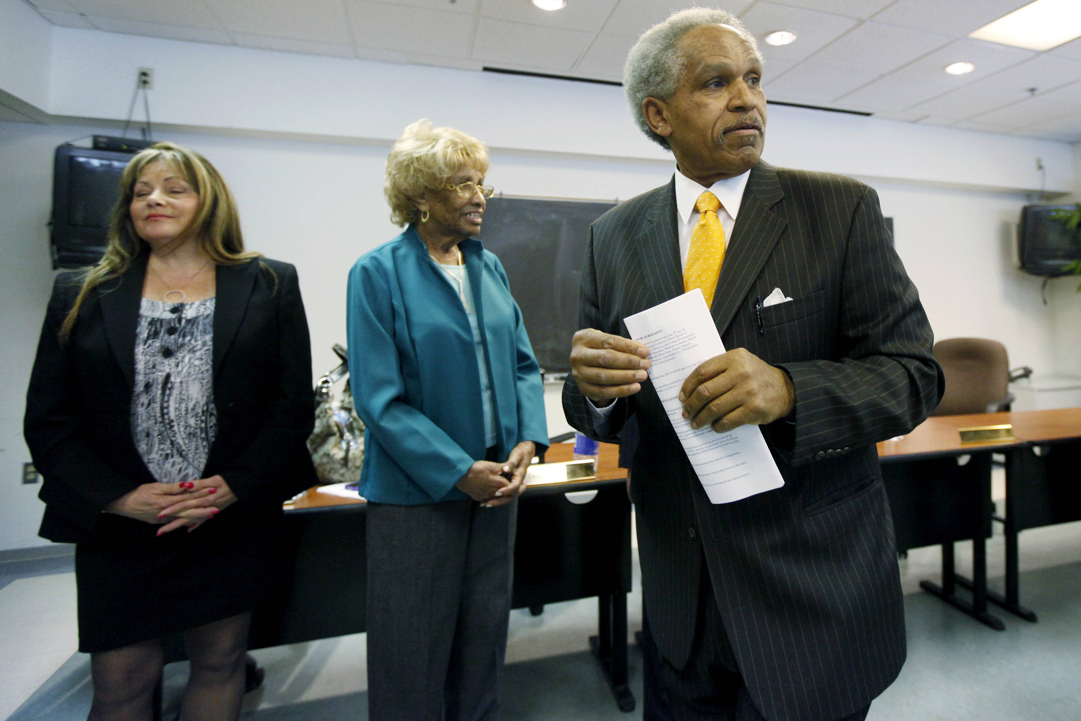 Former Philly Mayor in Hot Water - John F. Street, the former mayor of Philadelphia, could face some legal trouble soon. While Street was chairman of the Philadelphia Housing Authority, he and his team abused his position to award several million dollars in contracts to outside legal firms, included one his son Sharif Street, worked for, according to a report released by the U.S. Housing and Urban Development’s Office of the Inspector General (OIG).  The PHA allegedly made $4.5 million worth in “unnecessary payments” between April 2007 and August 2010 and also went the extra step to spend $1.1 to obstruct audits. (Photo: AP Photo/Matt Rourke)