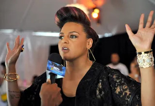 Coolin' Out - Marsha Ambrosius catches a well-deserved breath after performing an unforgettable set.(Photo: Angela Weiss/Getty Images for BET)