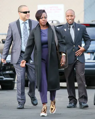 Ms. Davis - Viola Davis shows up to&nbsp;Jimmy Kimmel Live at Los Angeles.&nbsp;(Photo: REX/Shutterstock)