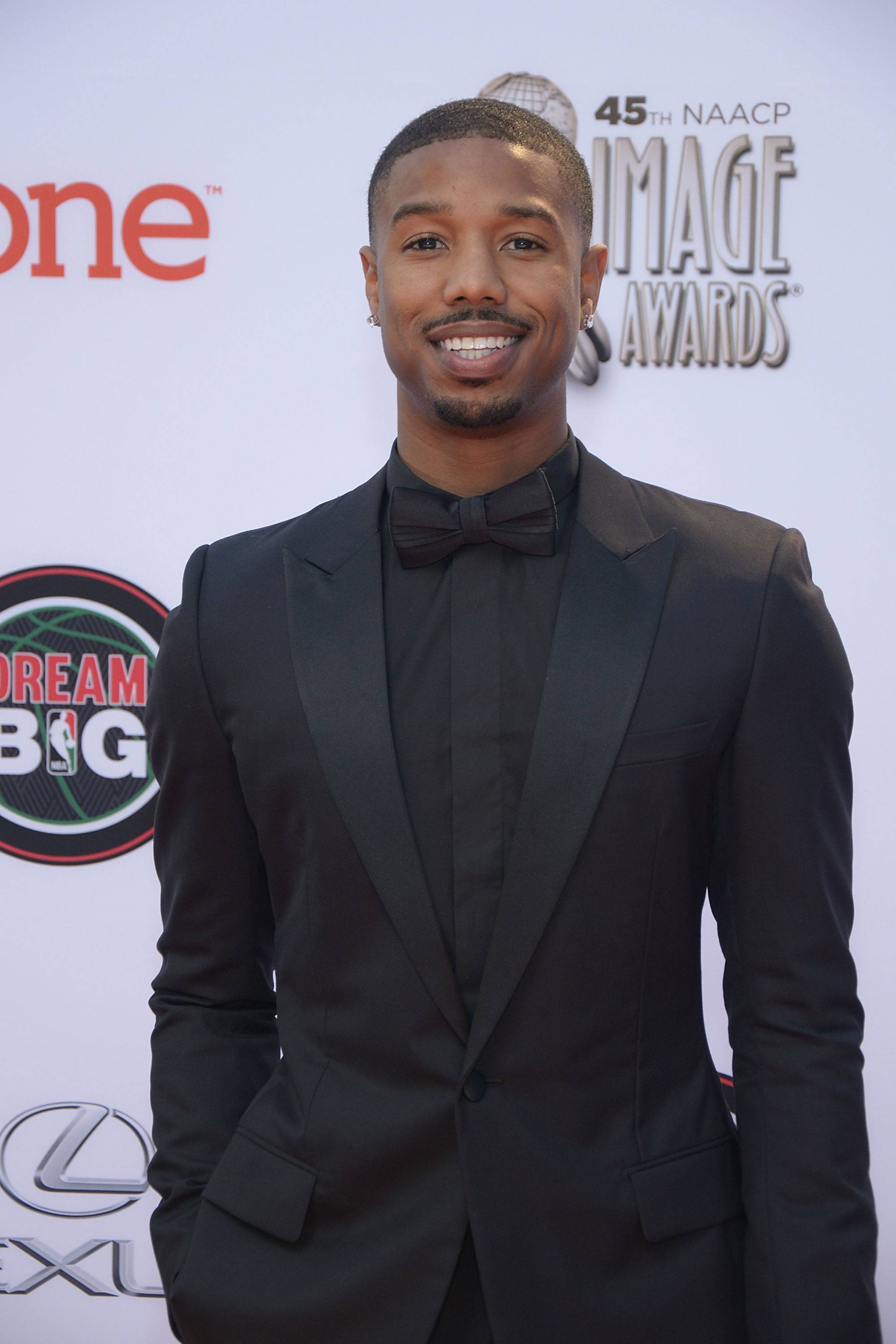  Michael B. Jordan arrives at the 45th NAACP Image Awards.