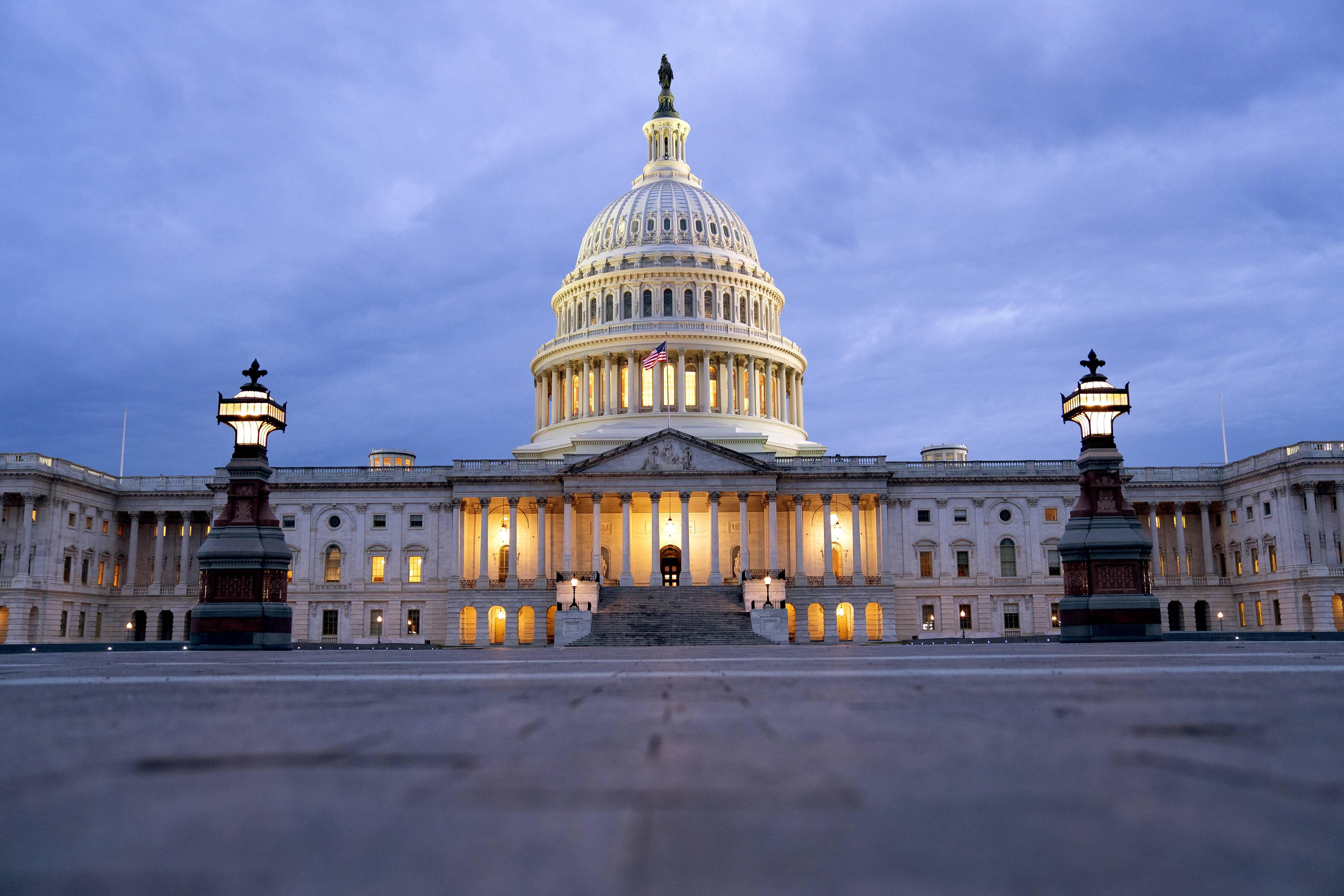 WASHINGTON, DC - APRIL 29: The U.S. Capitol on April 29, 2021 in Washington, DC. U.S. President Joe Biden unveiled a $1.8 trillion families package during his first address to Congress on Wednesday night, which is likely to face hurdles in the Senate. (Photo by Stefani Reynolds/Getty Images)