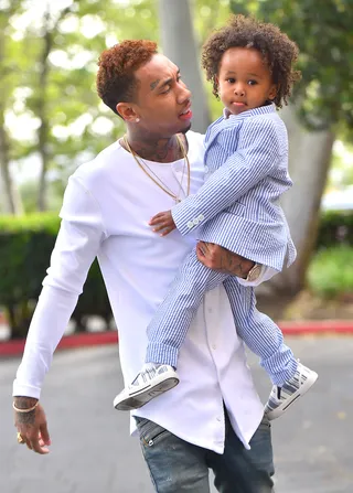 Tyga - Tyga made Easter Sunday daddy-son time.(Photo: Fern / Splash News)