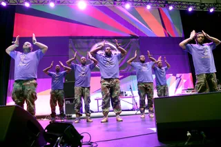 PERFECT UNISON - Omega Psi Phi also came out strong. (Photo: Jesse Grant/BET/Getty Images for BET)