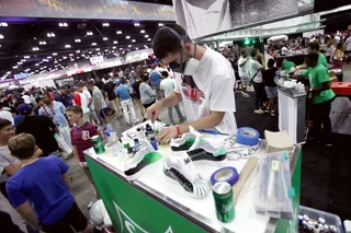 CUSTOM PAINT&nbsp; - Custom painted sneakers were on deck at Fan Fest.&nbsp;(Photo: Tommaso Boddi/Getty Images for BET)