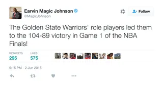 Magic Johnson - Basically.&nbsp;(Photo: Earvin Magic Johnson via Twitter)