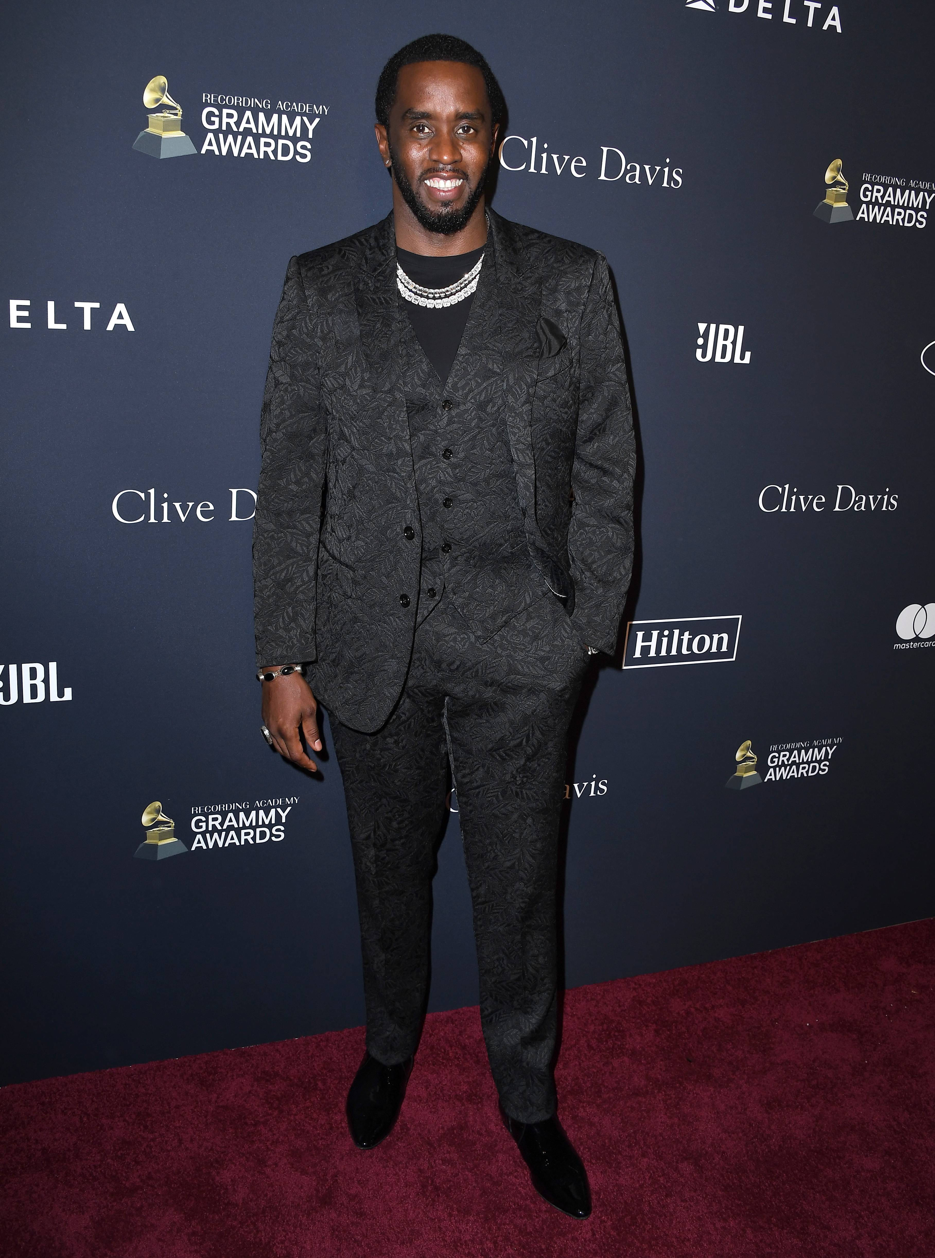 BEVERLY HILLS, CALIFORNIA - JANUARY 25: Sean "Diddy" Combs arrives at the Pre-GRAMMY Gala and GRAMMY Salute to Industry Icons Honoring Sean "Diddy" Combs at The Beverly Hilton Hotel on January 25, 2020 in Beverly Hills, California. (Photo by Steve Granitz/WireImage)