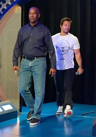 Gunnin' - Denzel Washington (L) and Mark Wahlberg step out.&nbsp;(Photo: D Dipasupil/BET/Getty Images for BET)