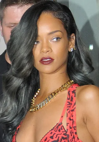 Rihanna pictured leaving her London hotel