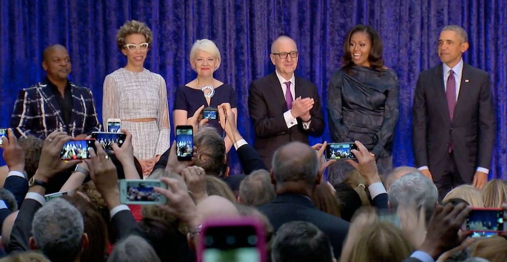 Smithsonian national portrait gallery unveiled a painting of Barack and Michelle Obama.