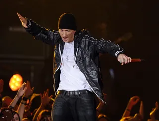 "Stronger Than I Was" - For fans looking for straight up lyricism this is not the song. Eminem gets his Billy Joel on, singing over the precision drums and slow piano. "A beautiful face is all you have / 'Cause inside you're ugly and mad / But you're all that I love, you can't leave / Please stay here with me, baby, hold me please," he sings. Em gets back to rapping towards the end of the song.(Photo: Kevin Winter/Getty Images)