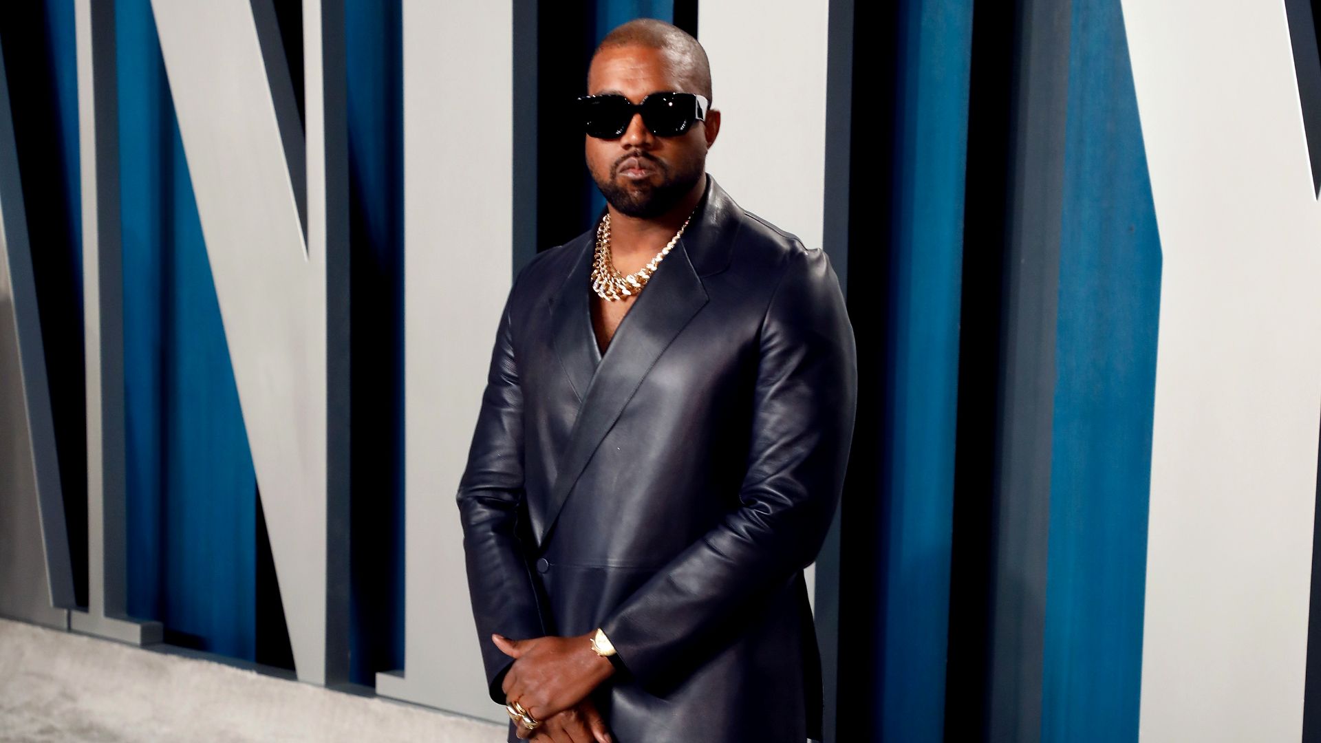 Kanye West attends the 2020 Vanity Fair Oscar Party at Wallis Annenberg Center for the Performing Arts on February 09, 2020 in Beverly Hills, California. 