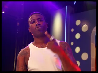 Rehearsal - Gucci Mane hits the "106 & Park" stage to rehearse for his performance. (Photo Credit: Ernest Estime)
