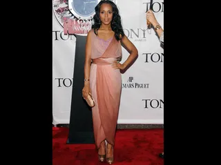 Kerry Washington - Kerry Washington dressed in a beautiful two-toned draped dress over a purple lace bodice.<br><br>(Photo Credit: PictureGroup)