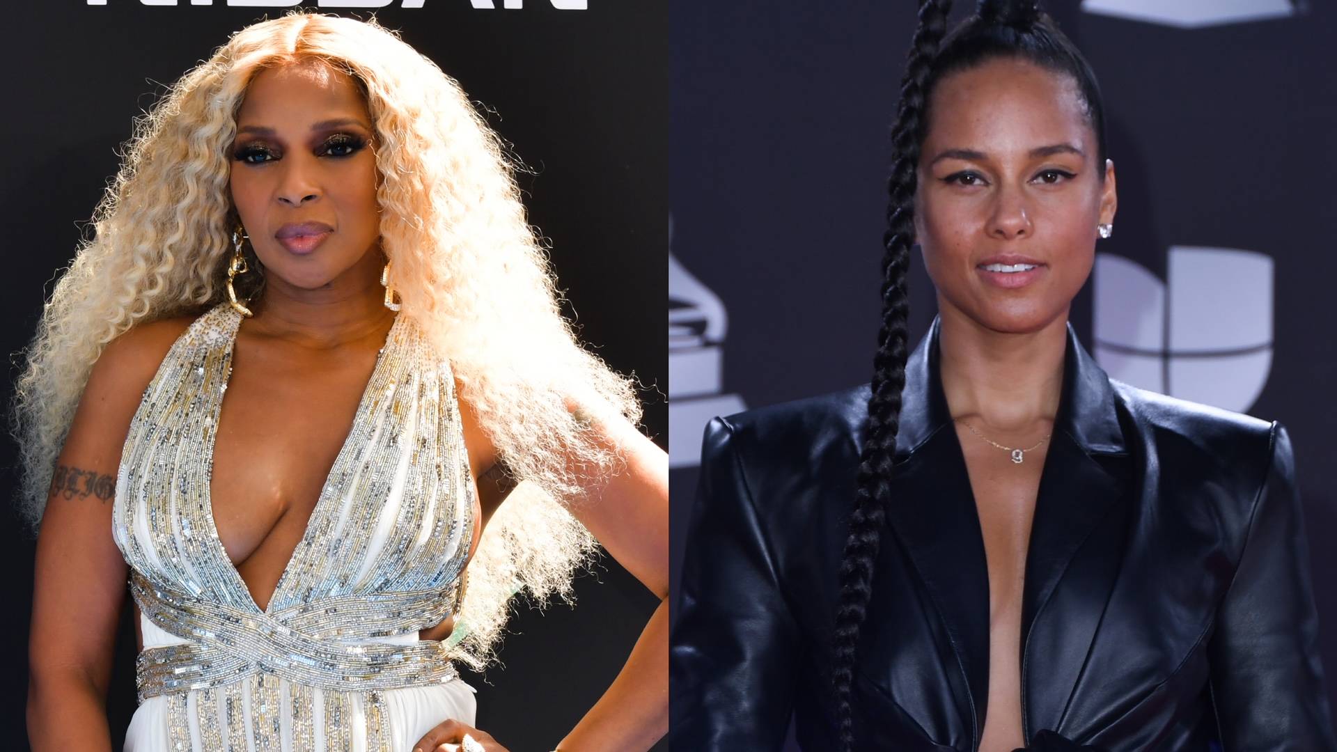 Mary J. Blige and Alicia Keys on BET Buzz 2021.