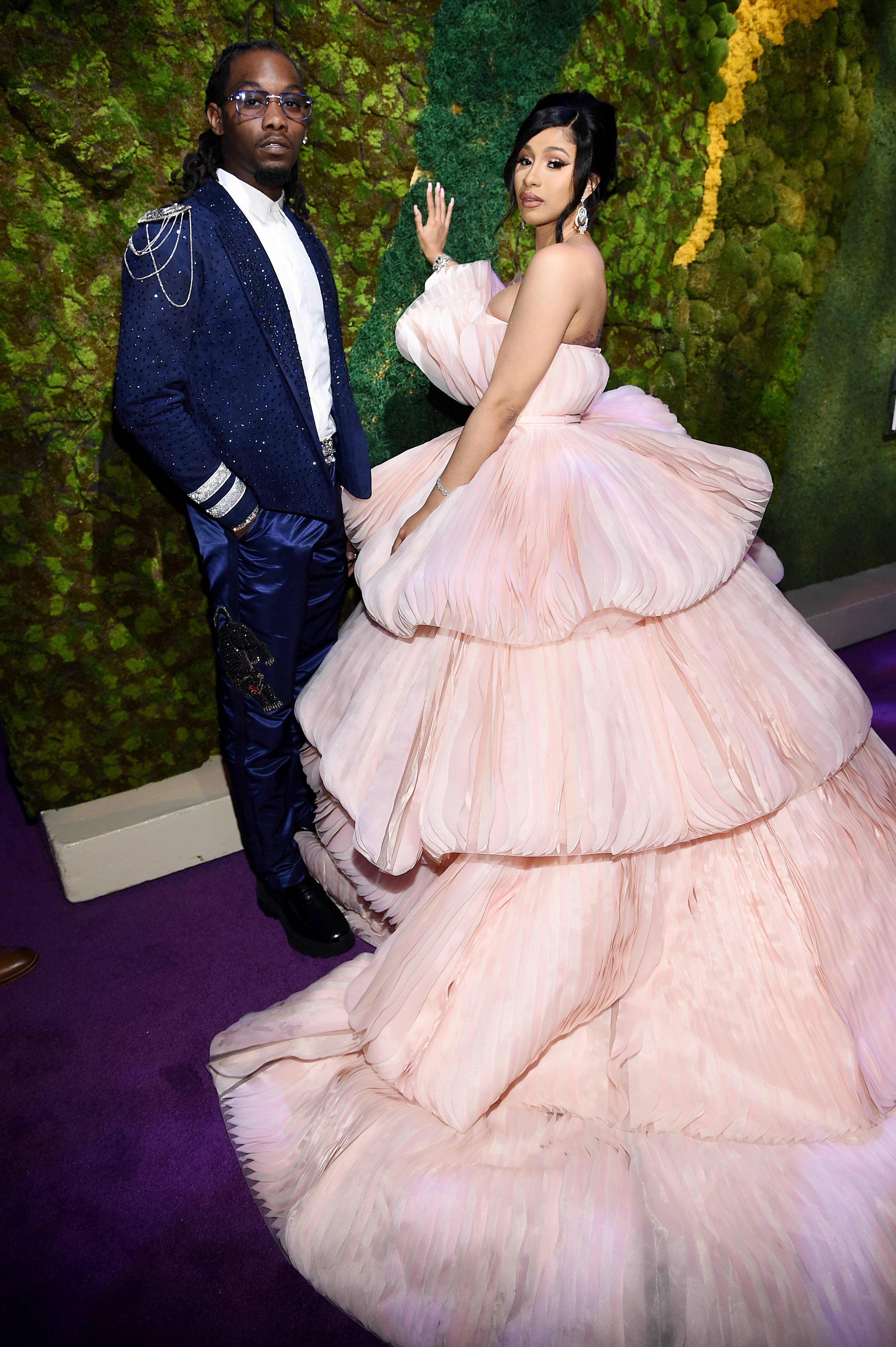 NEW YORK, NEW YORK - SEPTEMBER 12: Offset (L) and Cardi B attend Rihanna's 5th Annual Diamond Ball Benefitting The Clara Lionel Foundation at Cipriani Wall Street on September 12, 2019 in New York City. (Photo by Dimitrios Kambouris/Getty Images for Diamond Ball)