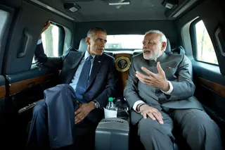 A Bonding Moment - The president and&nbsp;Prime Minister Narendra Modi of India chat as they head to the Martin Luther King Jr. Memorial.(Photo: Official White House Photo by Pete Souza)