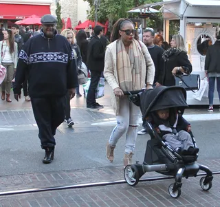 At the Mall - Tamar Braxton and hubby Vince Herbert take their son Logan shopping at The Grove in Los Angeles.&nbsp;(Photo: WENN.com)
