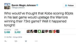 Magic Johnson - How about that?&nbsp;Magic's&nbsp;speaking the truth.(Photo: Magic Johnson via Twitter)